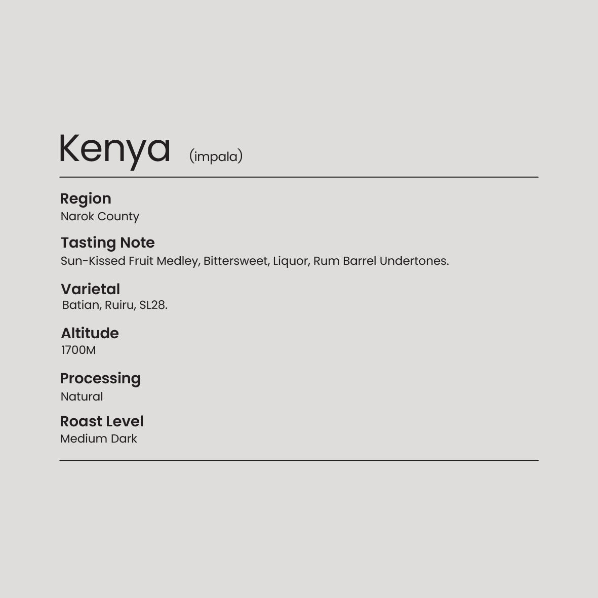 [Steep Bag] Kenya (Impala) | Sun-Kissed Fruit Medley, Bittersweet, Liquor, Rum Barrel Undertones.